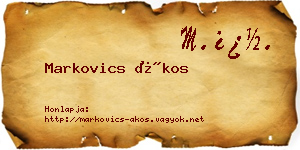 Markovics Ákos névjegykártya
