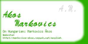 akos markovics business card
