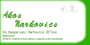 akos markovics business card